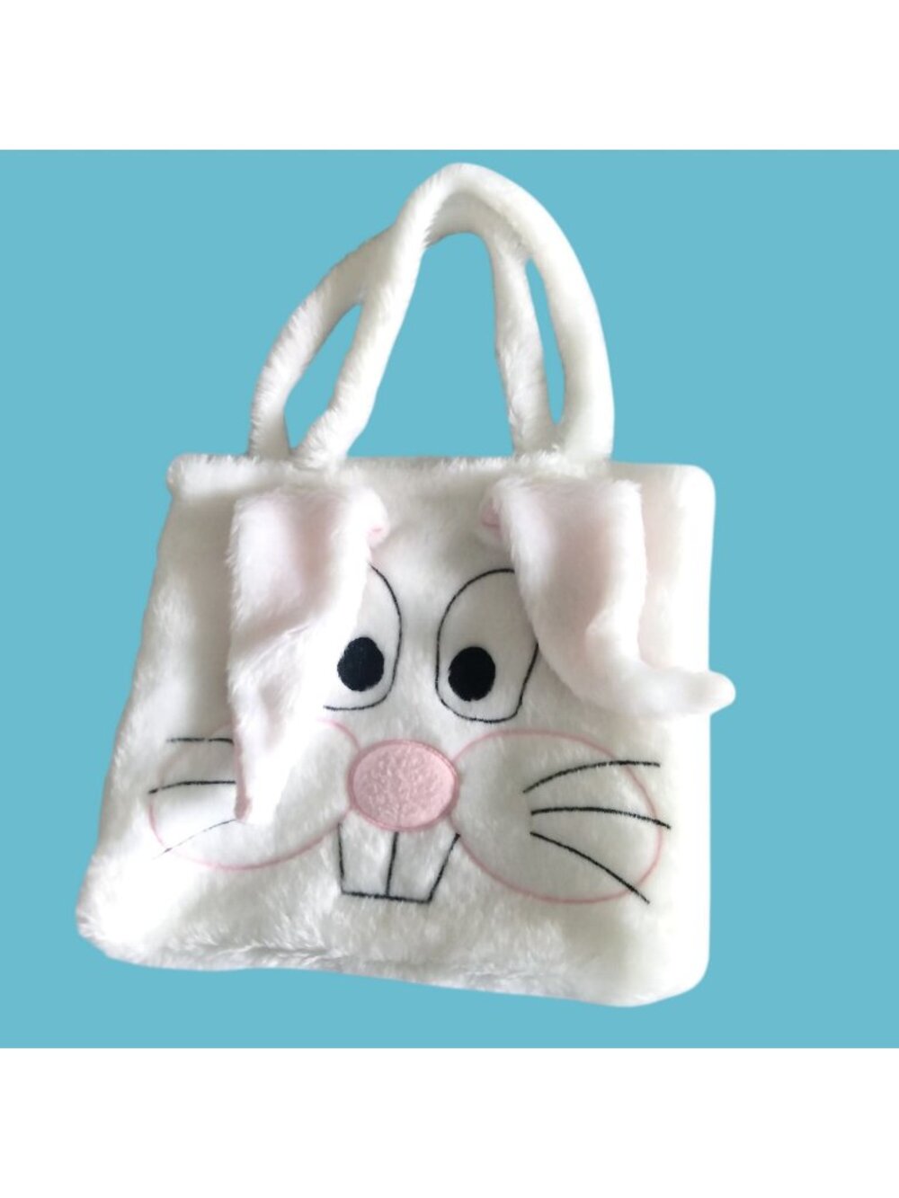 Bunny Tote Bag Plush White Rabbit Easter Bag